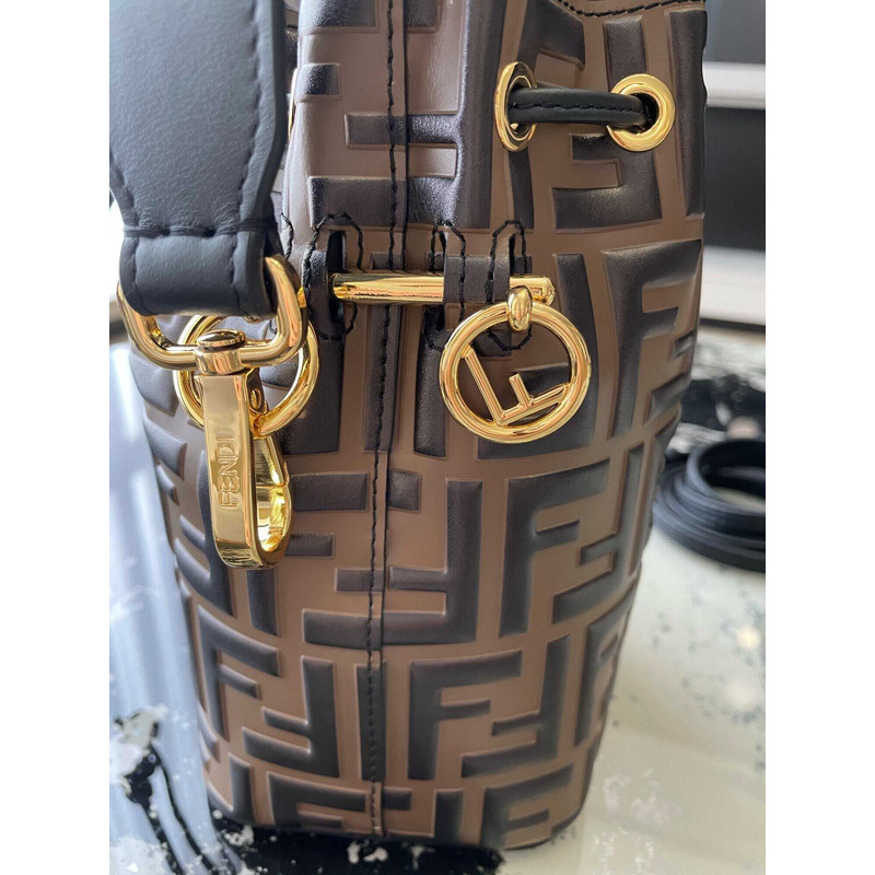 F**di mon tresor leather mini bag brown