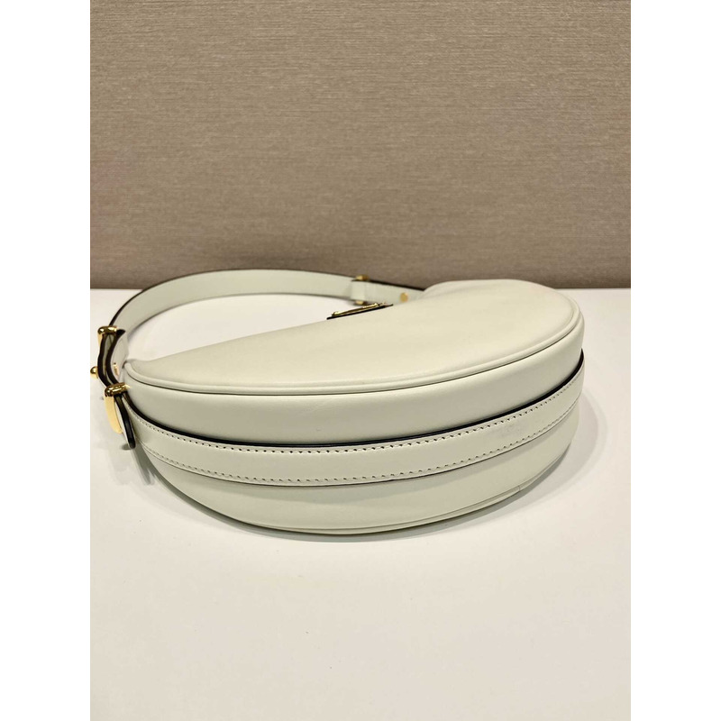 Pra*a leather shoulder bag white