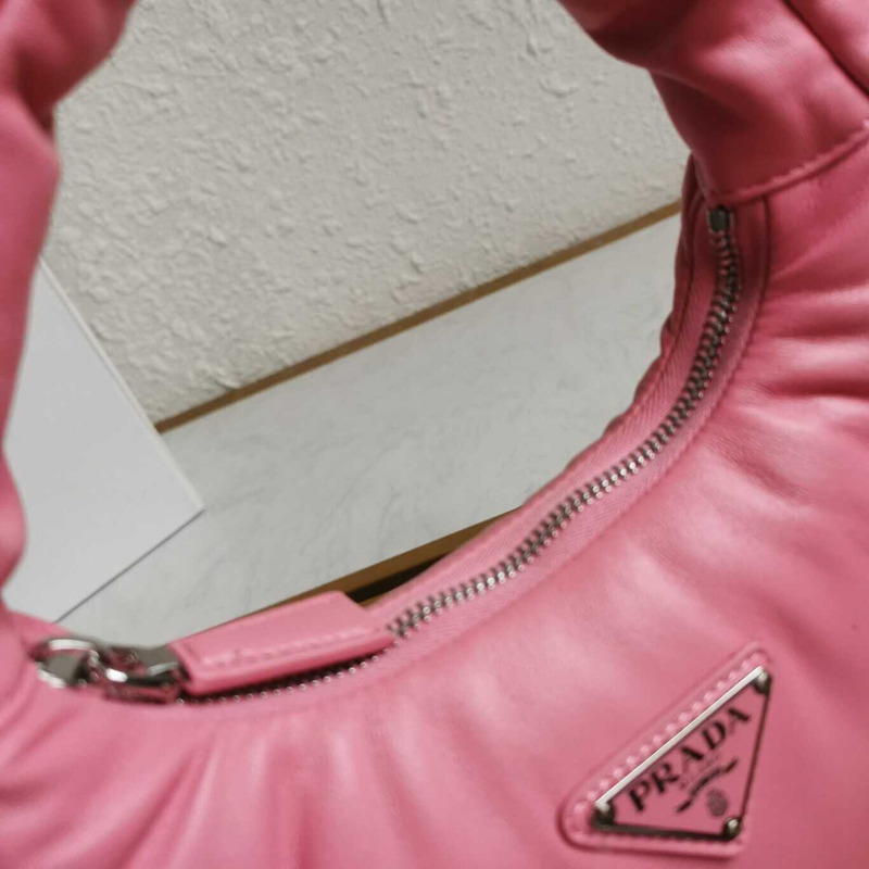 Pra*a soft padded nappa-leather mini bag pink