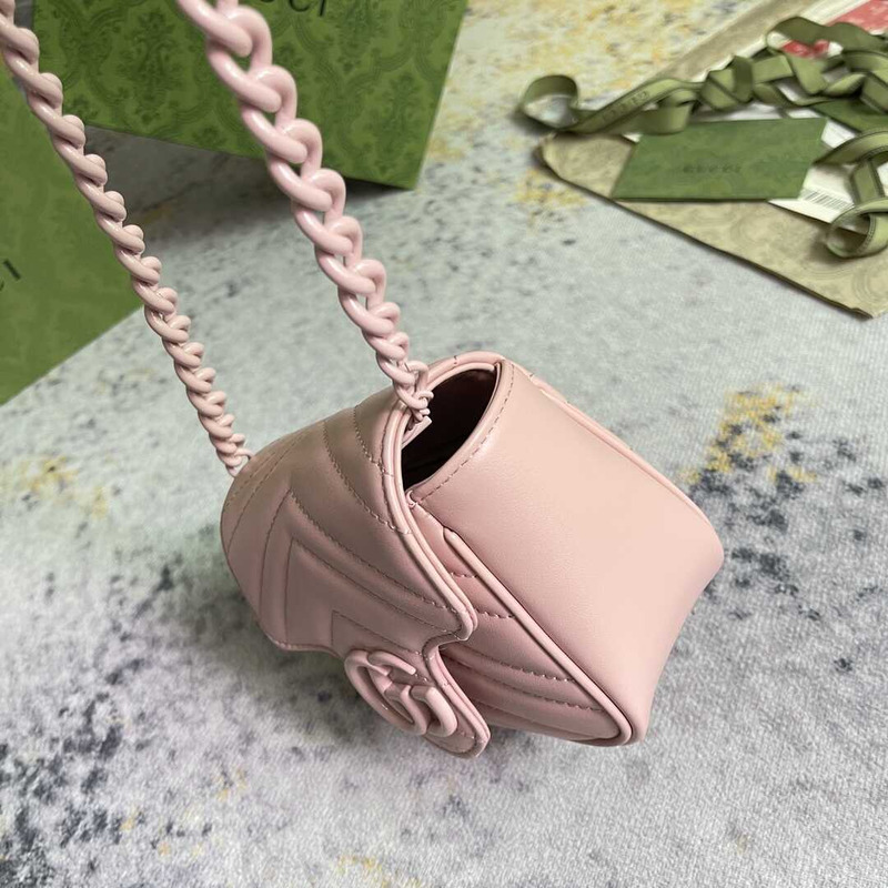 G*u*i gg marmont matelassé belt bag pink