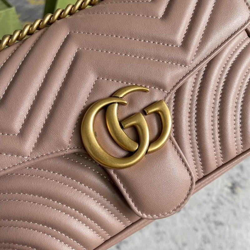 GG Marmont Small Shoulder Bag Nude Pink