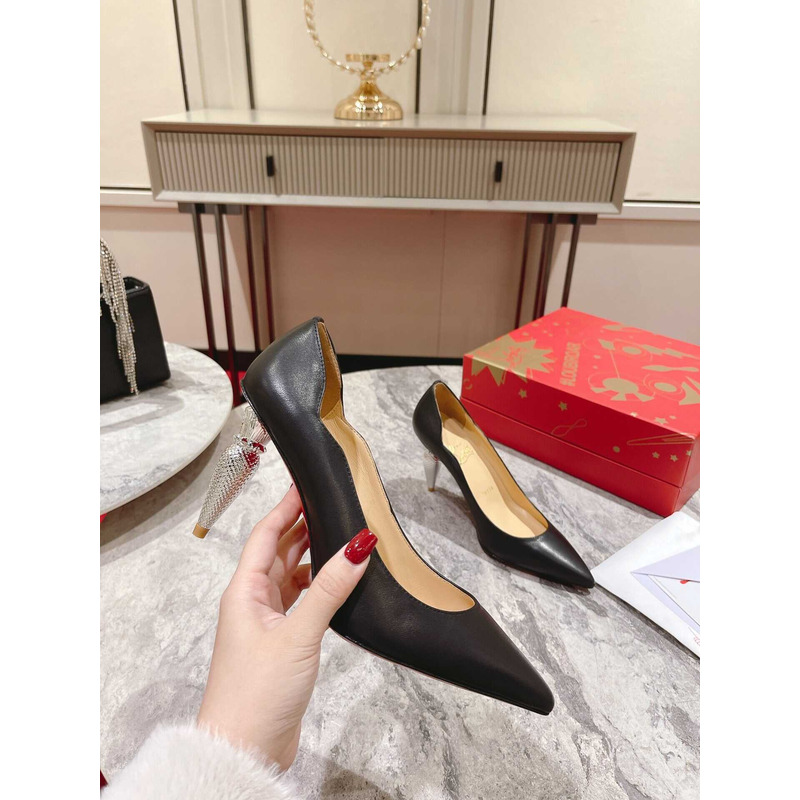 Ch**an louboutin hot chick patent leather pumps 100 black