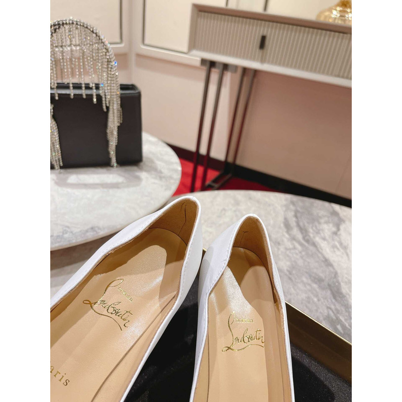 Ch**an louboutin hot chick patent leather pumps 100 white