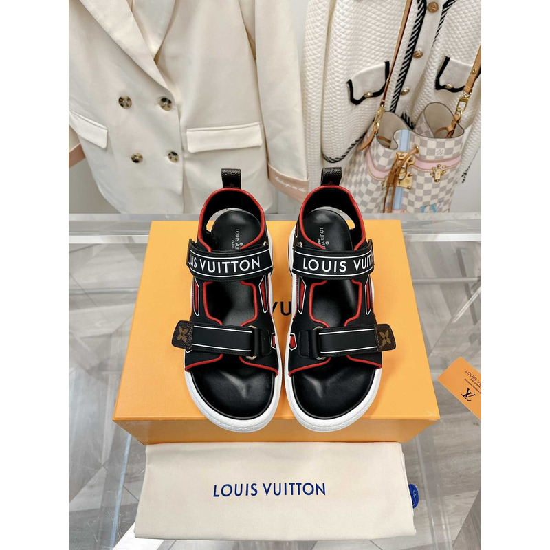 l**is V*t*n archlight sandal black and red