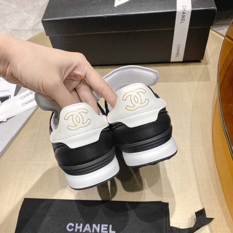 Ch*el platform casual style street style plain leather party style black