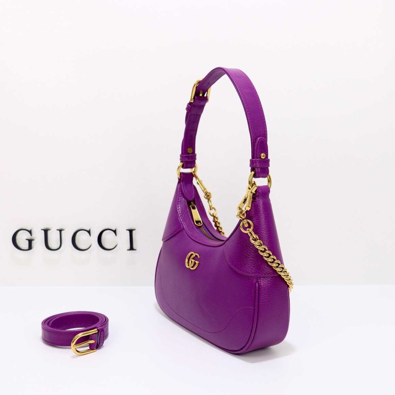 G*u*i aphrodite small crescent shoulder bag purple