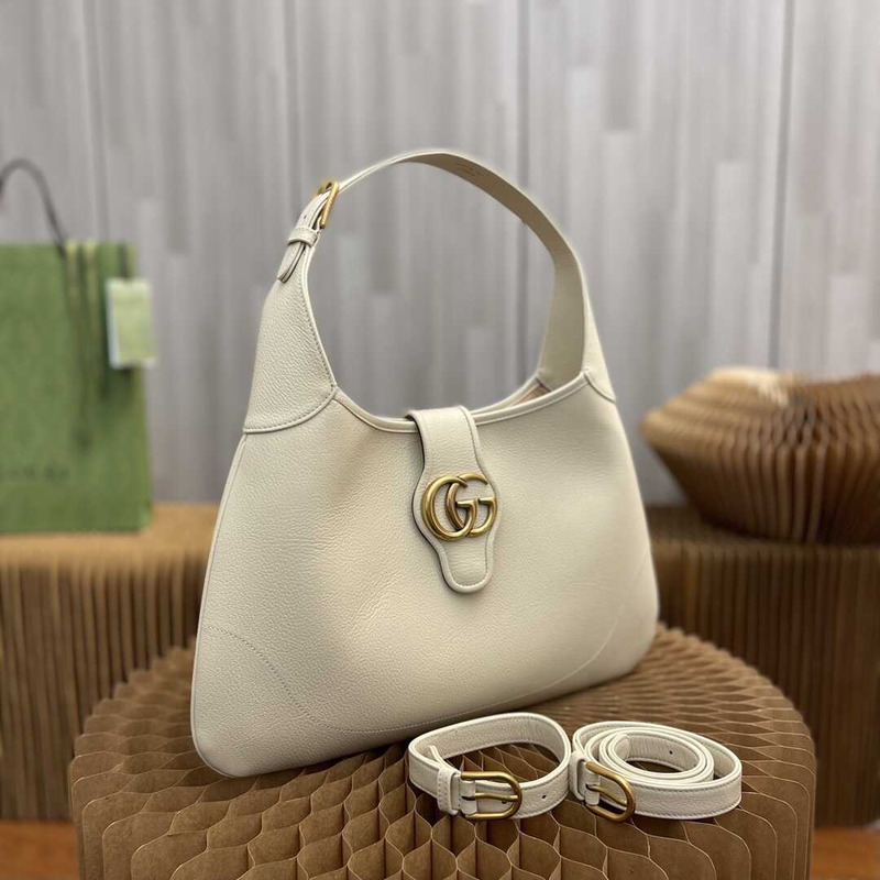 G*u*i aphrodite medium crescent shoulder bag white