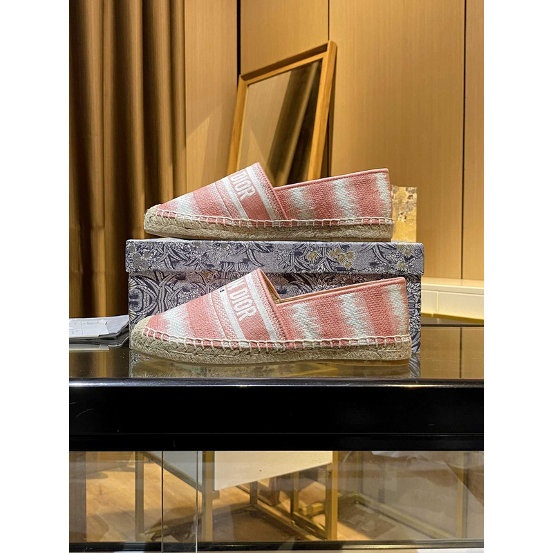 D*or pink cotton fabric granville d stripes espadrille flats