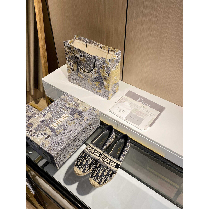 D*or oblique granville espadrille deep blue