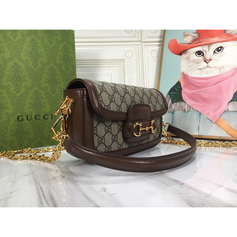 G*u*i horsebit1955 shoulder bag small size brown  monogram