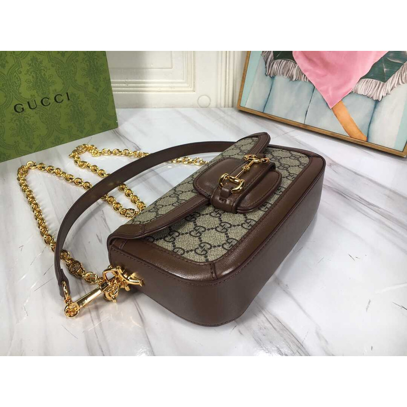 G*u*i horsebit1955 shoulder bag small size brown  monogram
