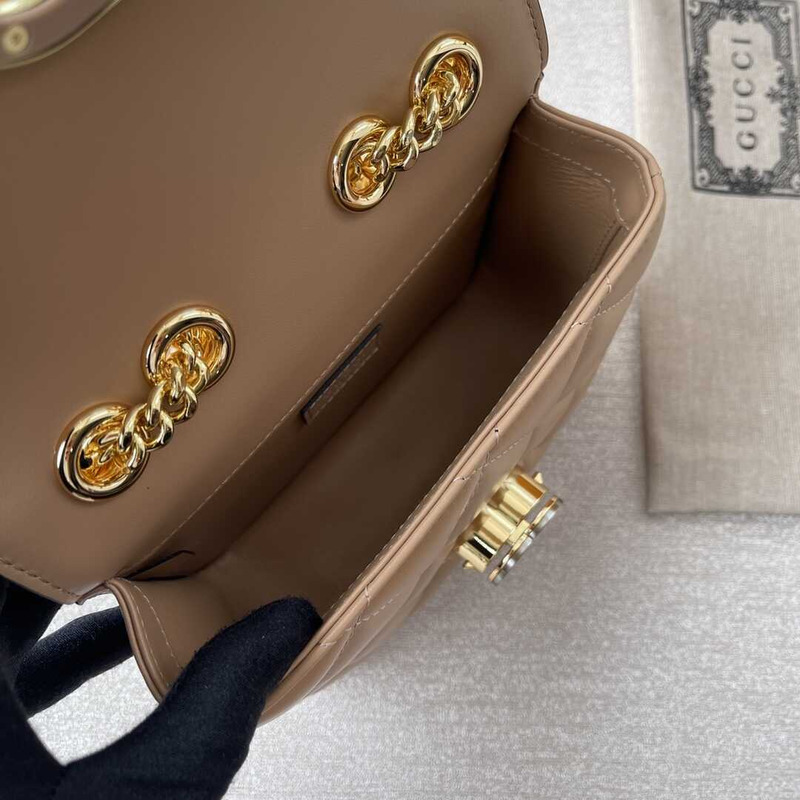 G*u*i deco mini quilted-leather cross-body bag nude