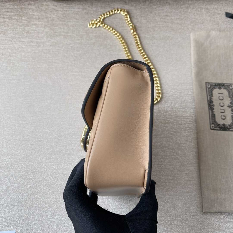 G*u*i deco mini quilted-leather cross-body bag nude