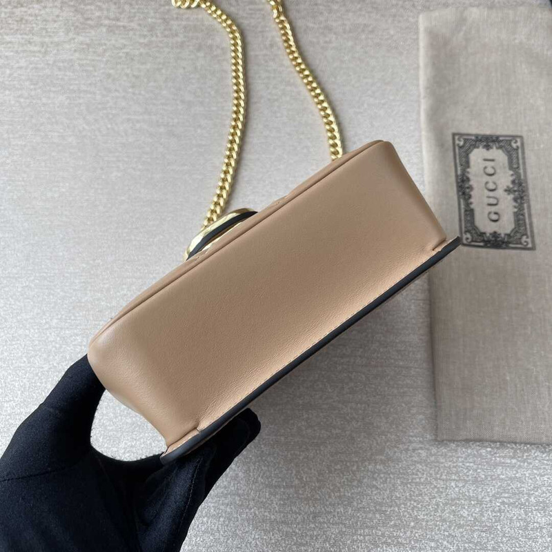 G*u*i deco mini quilted-leather cross-body bag nude