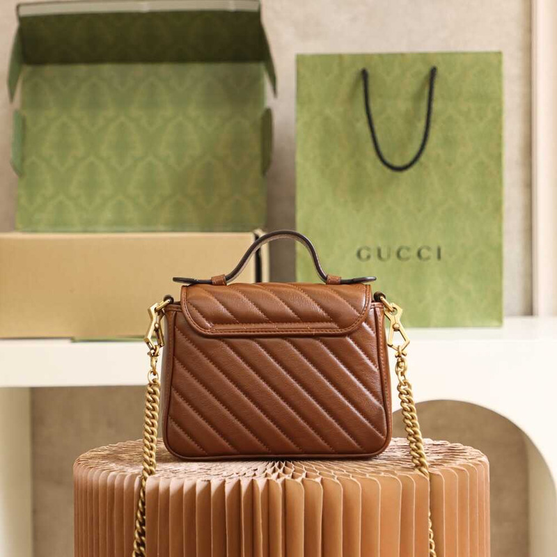 G*u*i gg marmont mini top handle bag brown