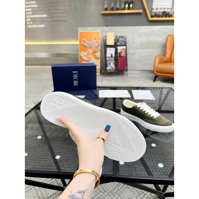 d*or b101 sneaker cd Di*m*nd canvas smooth calfskin nubuck green