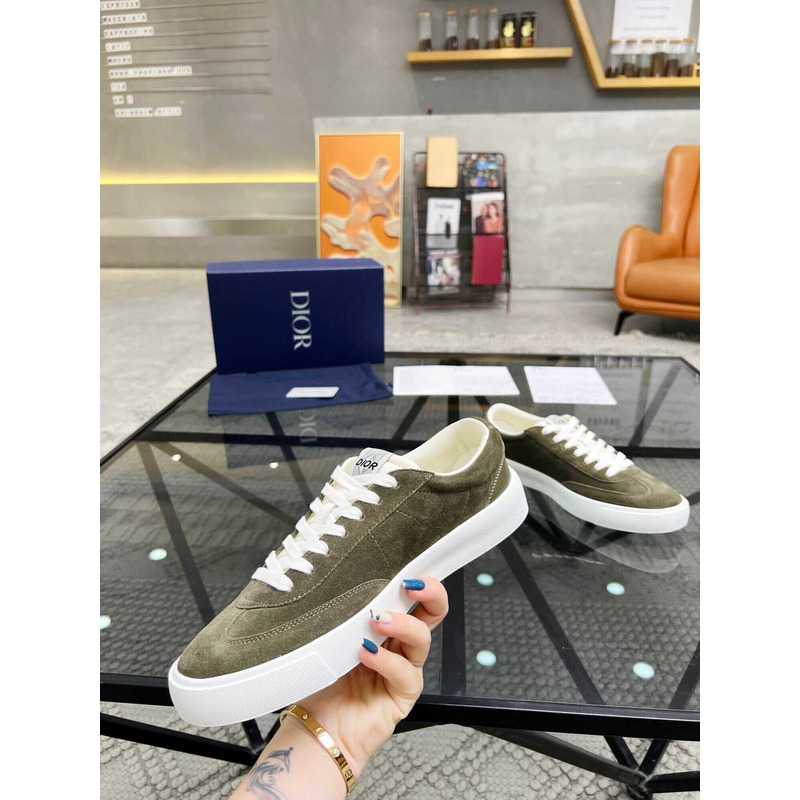 d*or b101 sneaker cd Di*m*nd canvas smooth calfskin nubuck green