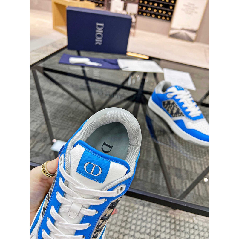 D*or b27 low top sneaker smooth calfskin oblique galaxy leather blue
