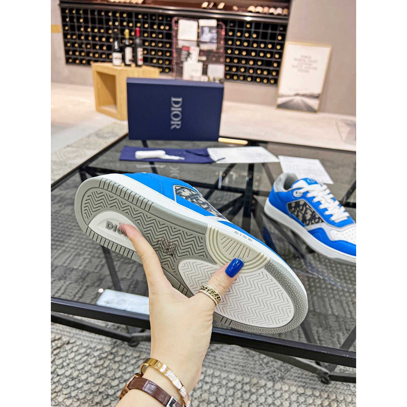 D*or b27 low top sneaker smooth calfskin oblique galaxy leather blue