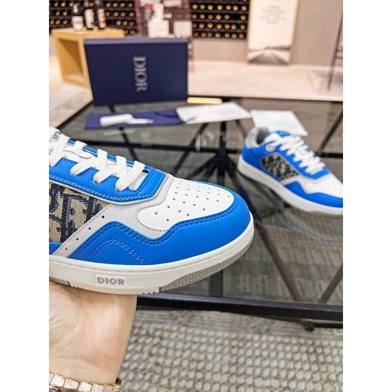 D*or b27 low top sneaker smooth calfskin oblique galaxy leather blue