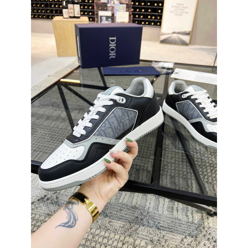 D*or b27 low top sneaker smooth calfskin oblique galaxy leather black