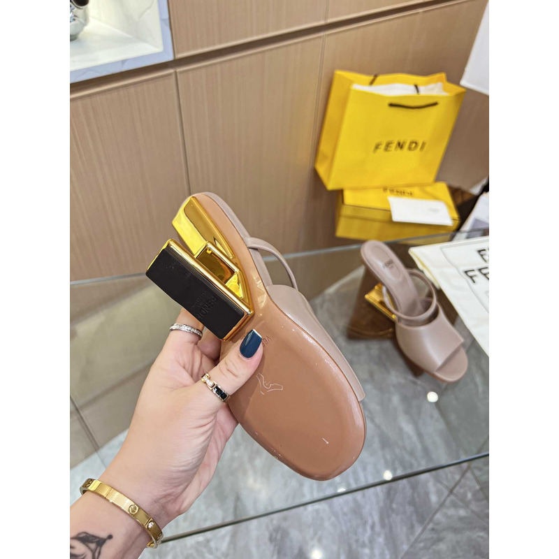 F**di first nude leather high-heeled sandals