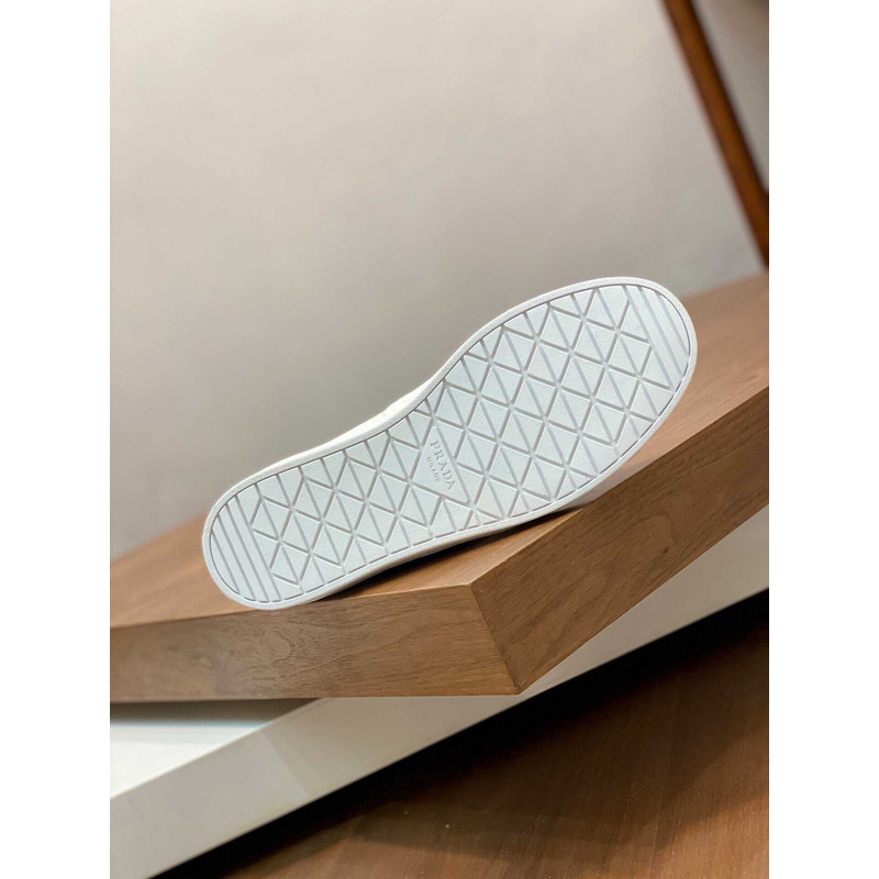 Pra*a brushed leather and leather sneakers