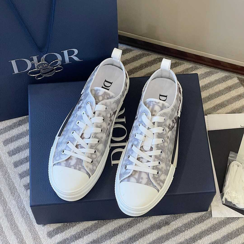 D*or essentials b23 lowtop sneaker gray and white D*or oblique canvas white