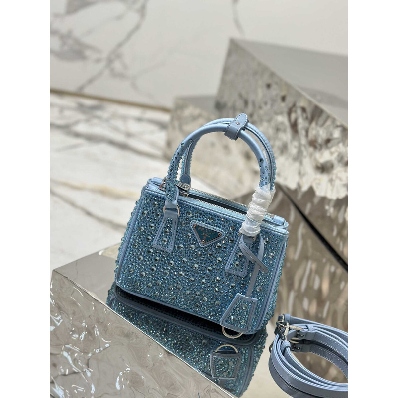 Pra*aPra*aPra*a mini galleria crystal-embellished tote bag blue