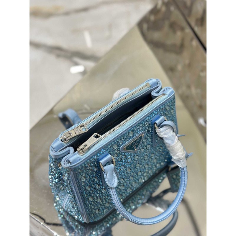 Pra*aPra*aPra*a mini galleria crystal-embellished tote bag blue