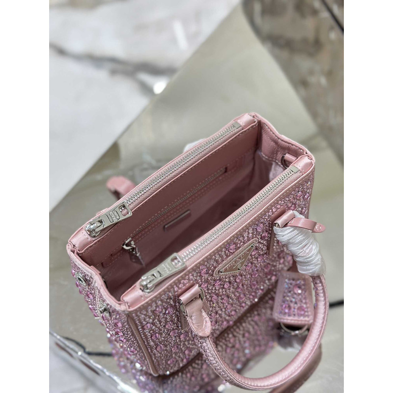 Pra*aPra*a mini galleria crystal-embellished tote bag pink