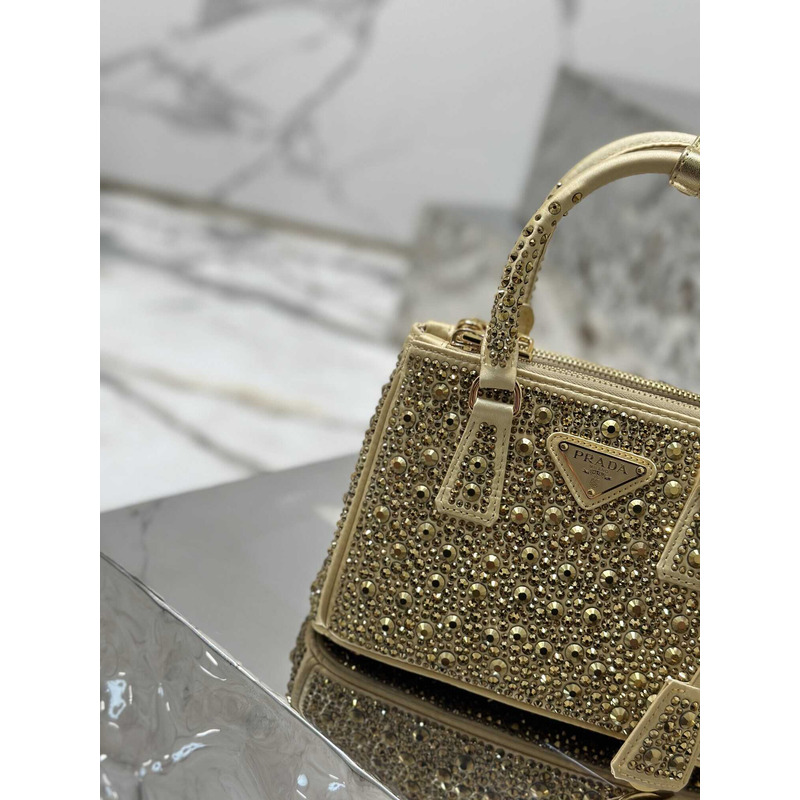 Pra*aPra*a mini galleria crystal-embellished tote bag yellow