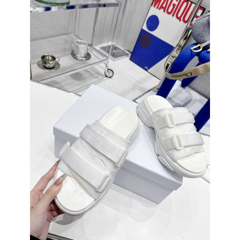 D*or d-wander sandals technical fabric oblique print white