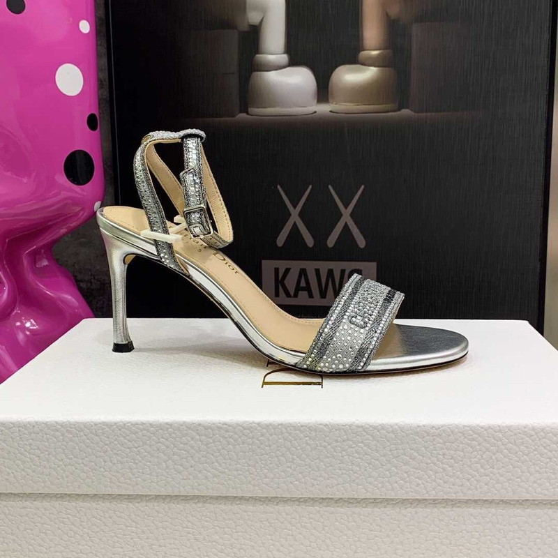 D*or dway heeled sandal silver-tone strass silver