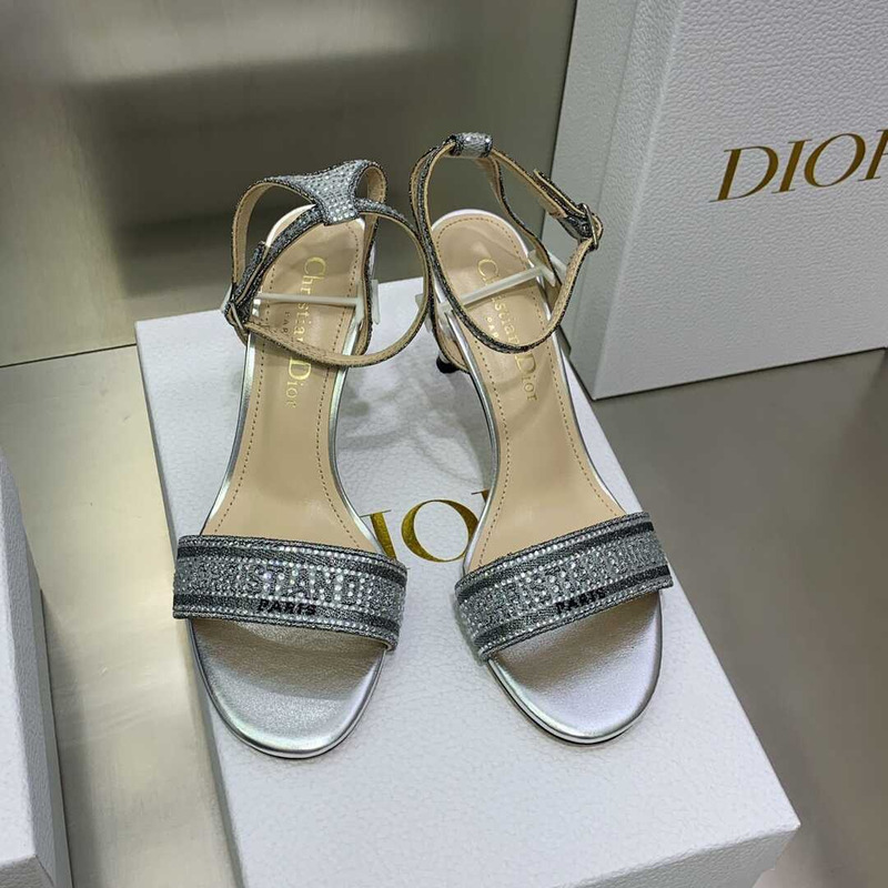 D*or dway heeled sandal silver-tone strass silver