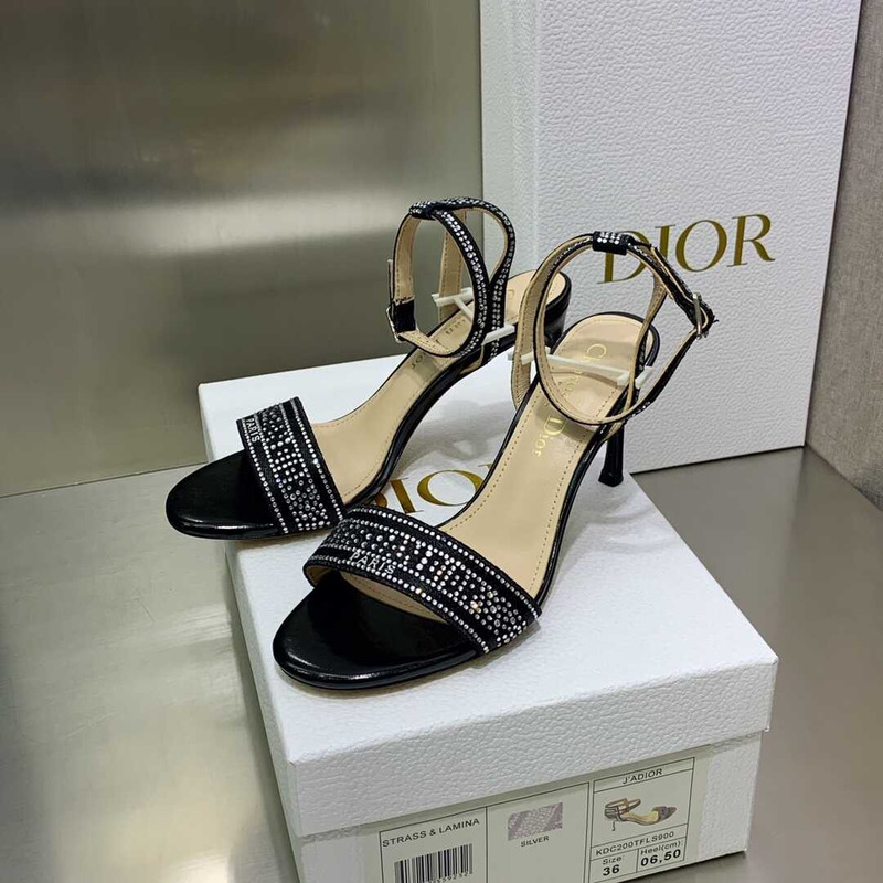 D*or dway heeled sandal silver-tone strass black