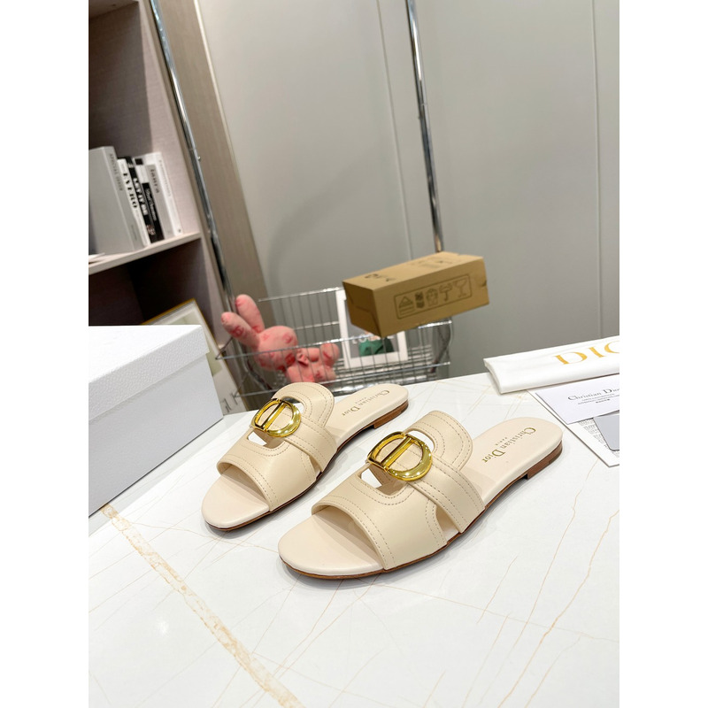 D*or 30 montaigne slide calfskin beige