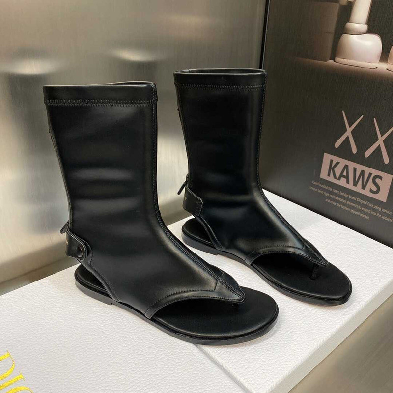 D*or spirit thong sandal black lambskin