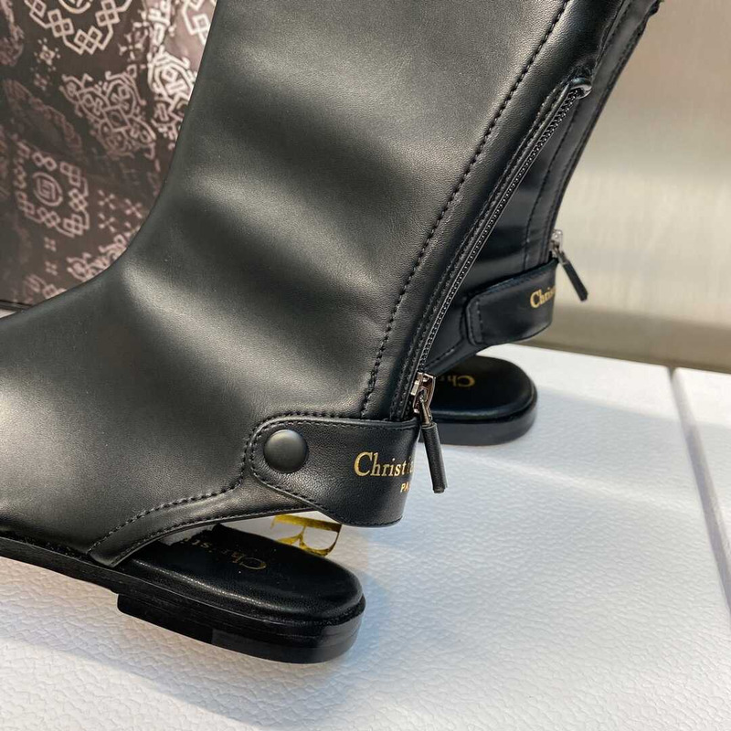 D*or spirit thong sandal black lambskin