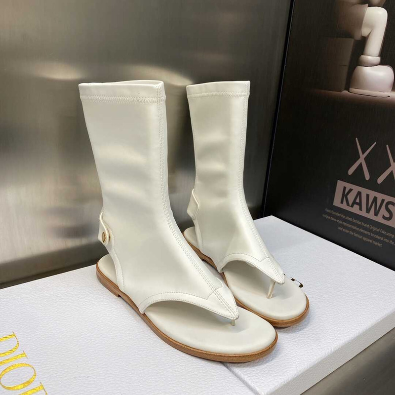 D*or spirit thong sandal white lambskin