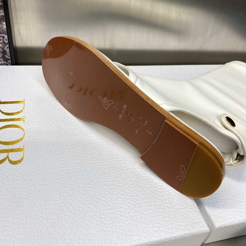 D*or spirit thong sandal white lambskin