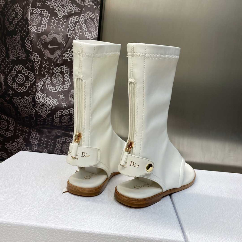 D*or spirit thong sandal white lambskin