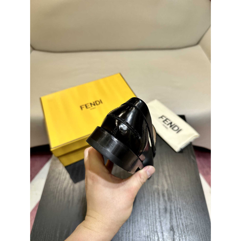 F**di loafers calfskin leather black