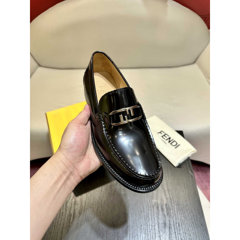 F**di loafers calfskin leather black