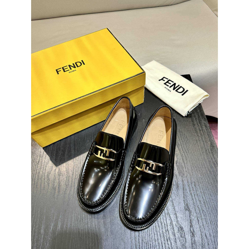 F**di loafers calfskin leather black