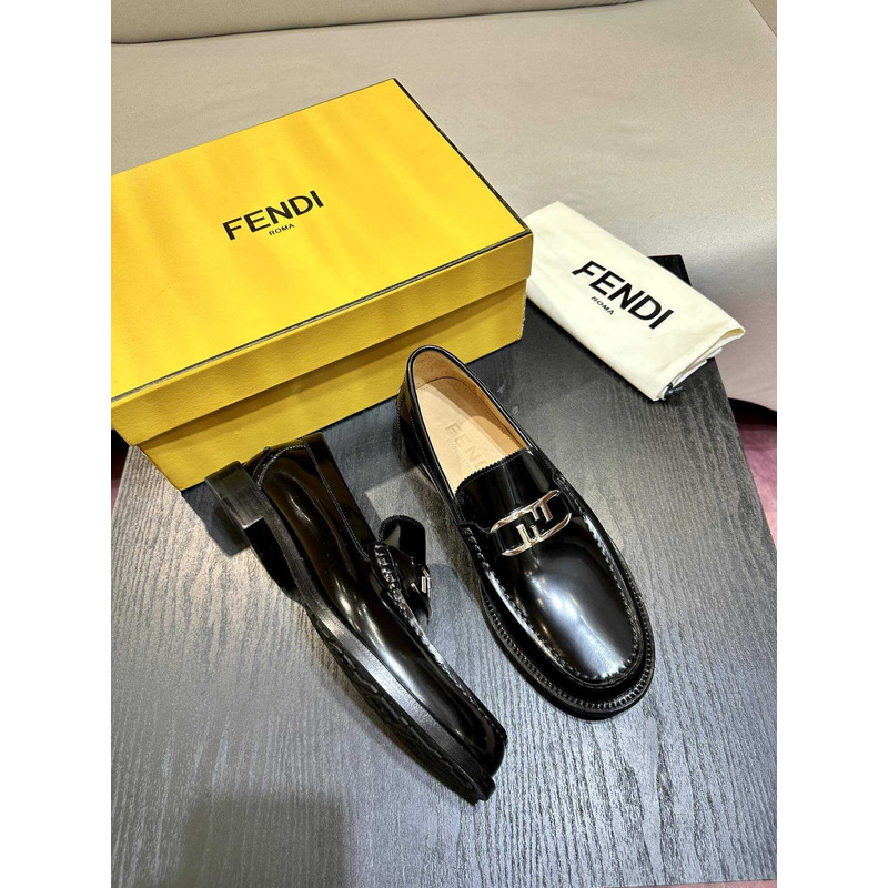 F**di loafers calfskin leather black
