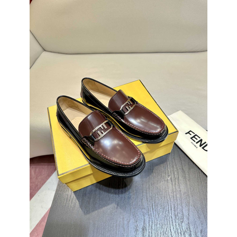 F**di loafers calfskin leather brown
