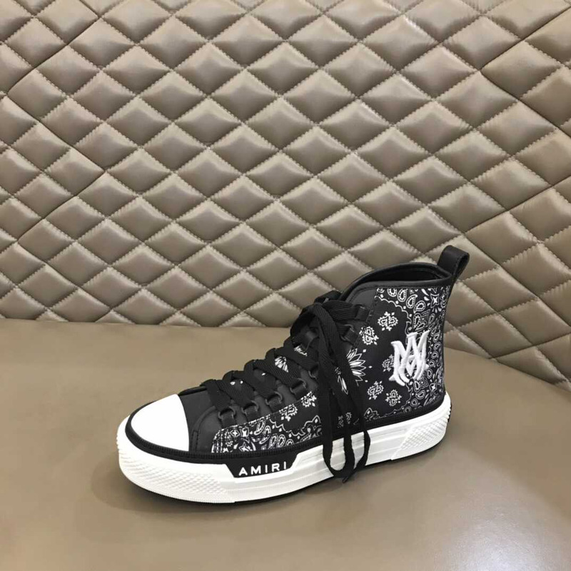 Amiri Bandana Court High Top Sneakers Black
