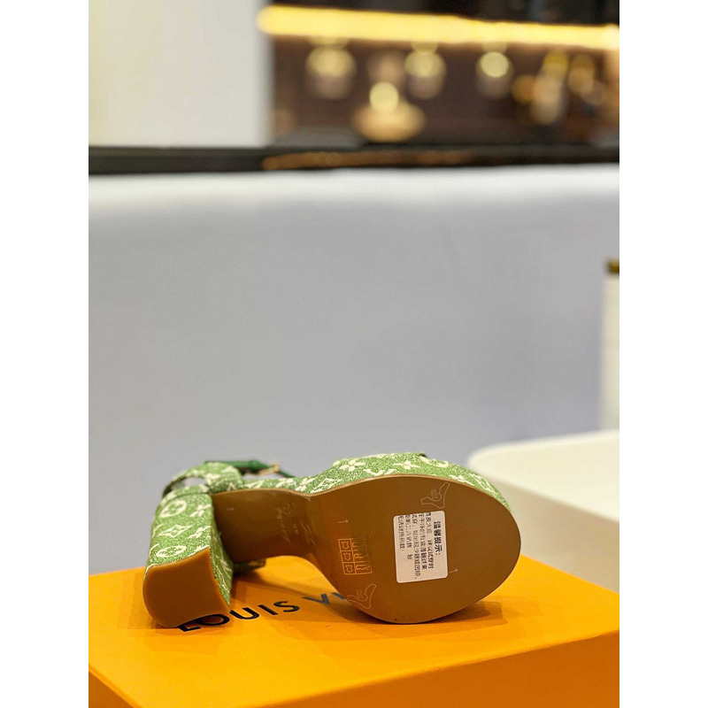 l**is V*t*n fame platform sandal denim green