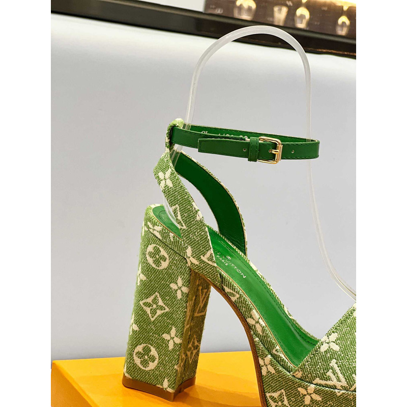 l**is V*t*n fame platform sandal denim green